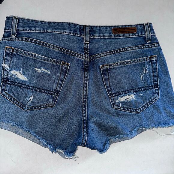Y2k Ralph Lauren polo mid rise distressed denim shorts sz 6 - Picture 2 of 5